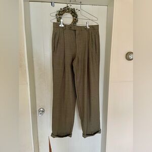 Giorgio Armani Men's Olive Dress Pants - Classic Tailored Style